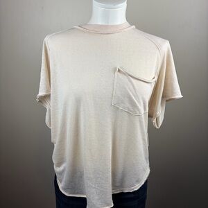 We The Free NWT Light Beige Classic pocket Tee  Short Sleeve Top